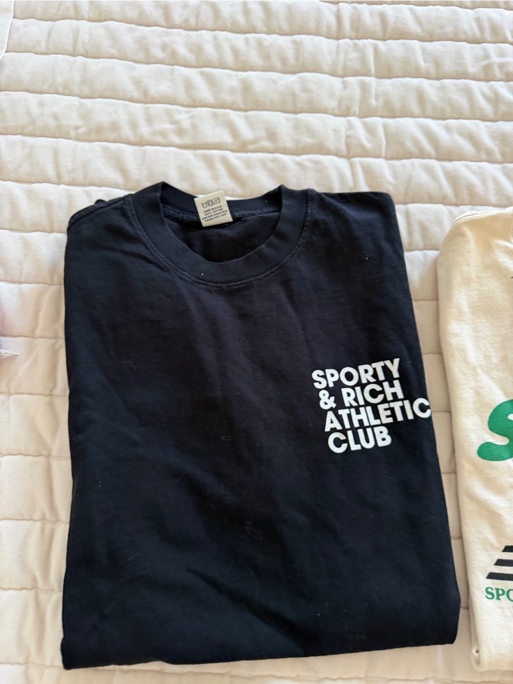 Sporty & Rich Black Crewneck Athletic Club Tee